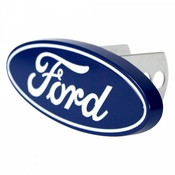 Plasticolor 002236 - Blue Hitch Cover with Chrome Ford Logo for 2" Receivers