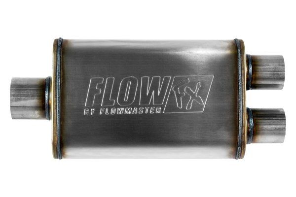 Flowmaster 72198 - FlowFX 409 SS Oval Gray Exhaust Muffler (3" Center ID, 2.5" Dual OD, 14" Length)