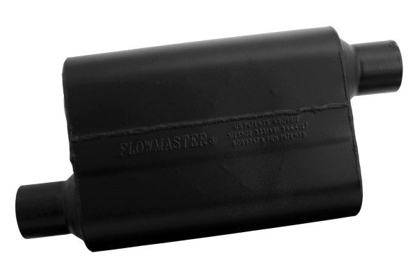 Flowmaster 942548 - Super 44 Series Delta Flow™ Aluminized Steel Oval Black Exhaust Muffler (2.5" Offset ID, 2.5" Offset OD, 13" Length)