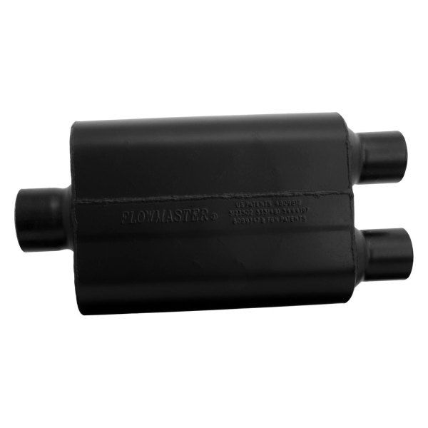 Flowmaster 9430452 - Super 44 Series Delta Flow™ Aluminized Steel Oval Black Exhaust Muffler (3" Center ID, 2.5" Dual OD, 13" Length)