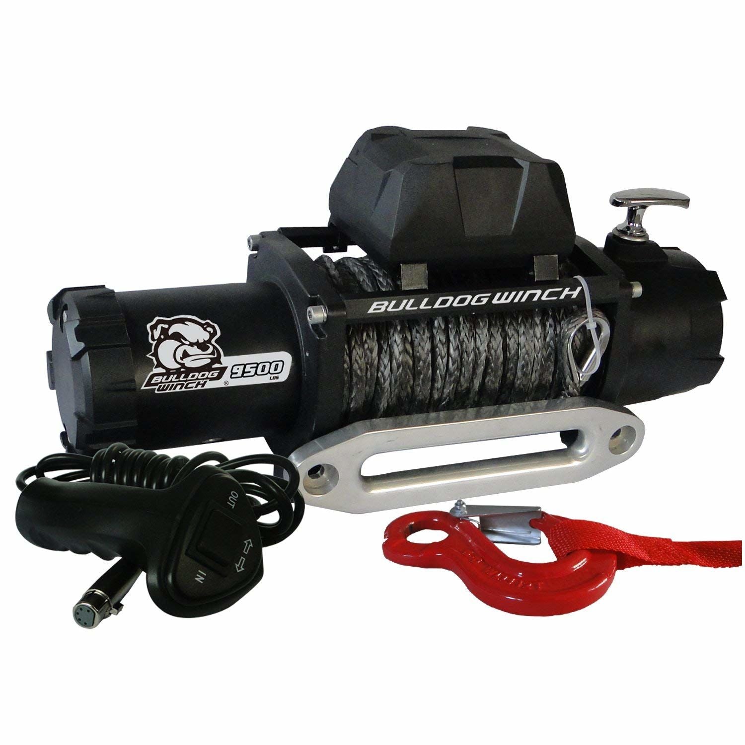 Bulldog Winch BUL10045 - 9500 lbs Standard Series Electric Winch with Synthetic Rope