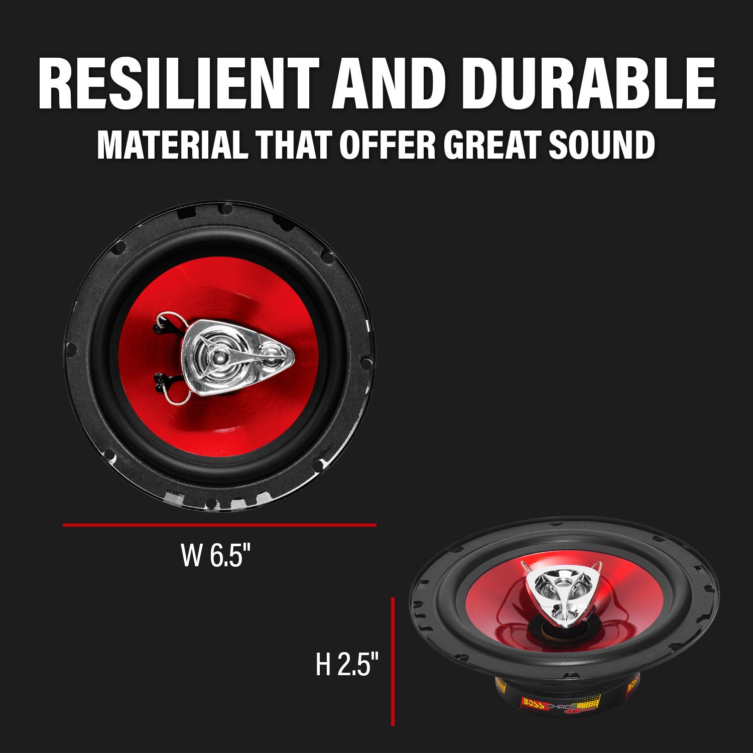 Boss CH6530 - Chaos Exxtreme 6.5" 3-Way 300W Full Range Speakers. (Sold in Pairs)