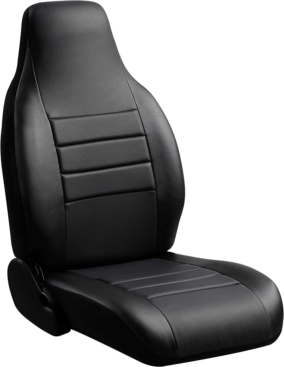 FIA® • SL69-43 BLK/BLK • LeatherLite • Soft Touch Simulated Leather Custom Fit Truck LeatherLite Seat Covers by Fia