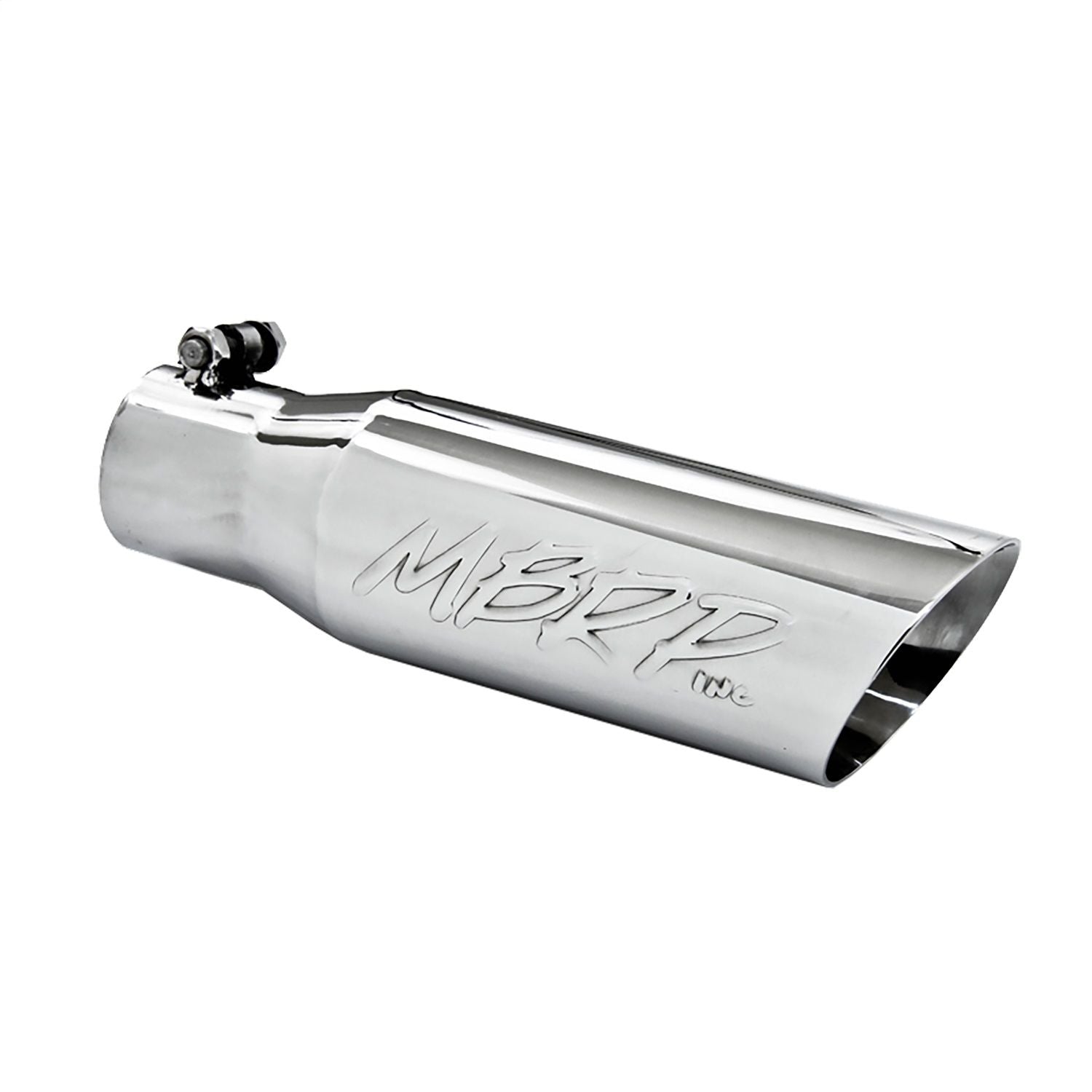 MBRP T5106 - Mirror Polished Clamp-On Round Angled Tip (2.5" ID/3.5" OD)