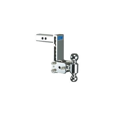 BW TS10040C - Class 4, "Tow & Stow" Adjustable 7" Drop Chrome Dual Ball Mount for 2" Receivers