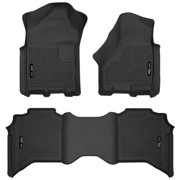 Husky Liners® • 53638 • X-Act Contour • Floor Liners • Black • Front & 2nd seat • Ram 2500/3500 19-22 Crew Cab