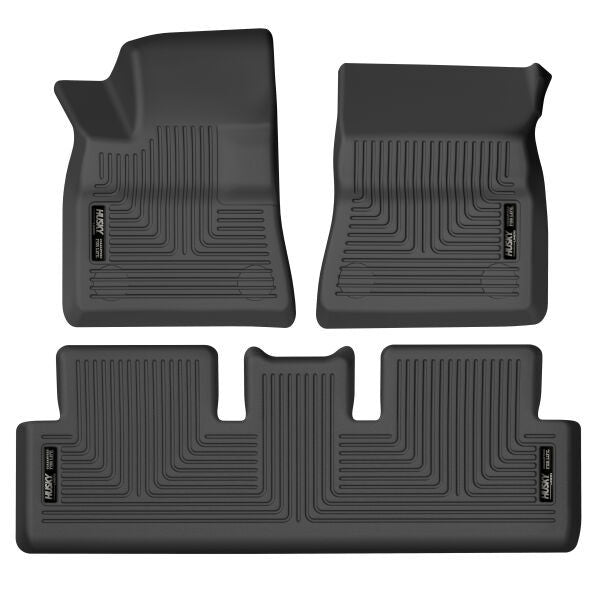 Husky Liners® • 95091 • WeatherBeater • Floor Liners • Black • Front & 2nd row • Tesla 3 17-21 Front &amp; 2nd row