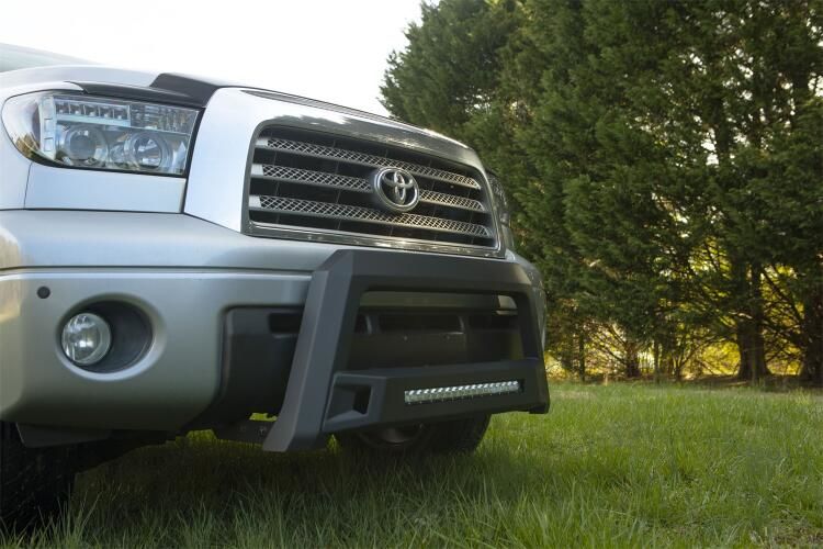 Lund 86521209 - Revolution Black Steel Bull Bar with Integrated LED Light Bar and without skid plate for Toyota Tundra 07-22