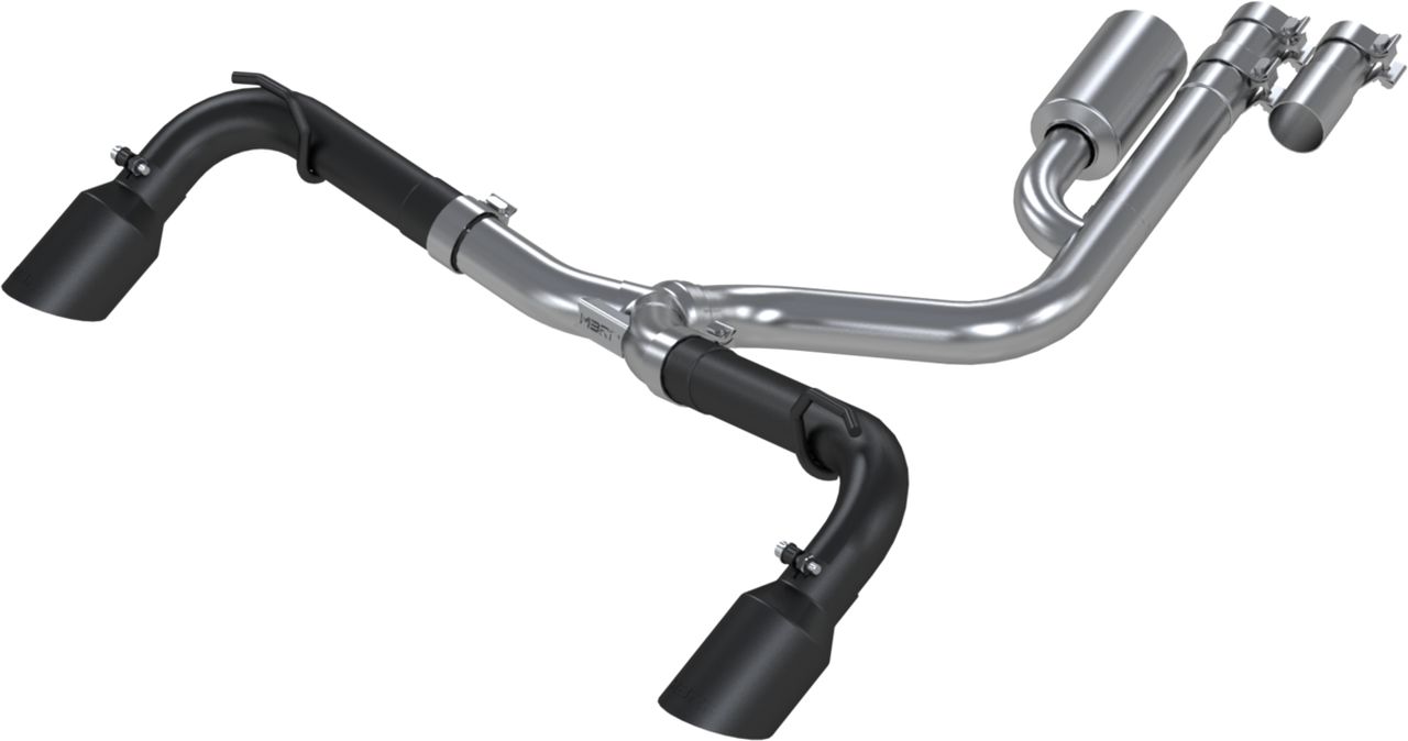 MBRP S5207BLK - 2.5" Resonator-Back Dual Split Rear Exit Black Coated Aluminized Steel Exhaust System for Ford Bronco Sport 1.5L/2.0L EcoBoost 21-22